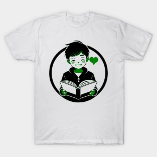 Boy who Loves to Read Green T-Shirt